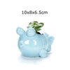 European Style Cute Fleshy Flowerpot Pocelain Blue Fish Macetas Vase Home Garden Mini Bonsai Cactus Flower Pot Balcony Decor