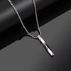 2023 Fashion New Black Rectangle Pendant Necklace Men Collar Trendy Simple Stainless Steel Chain Men Necklace Jewelry Gift