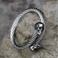 2022 NEW Men'S 316L Stainless Steel Bracelet Classic Double Skull Head Adjustable Punk Biker Bracelet Jewelry Free Shipping