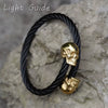 2022 NEW Men'S 316L Stainless Steel Bracelet Classic Double Skull Head Adjustable Punk Biker Bracelet Jewelry Free Shipping