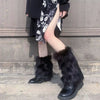 Furry Leg Warmers Y2K Goth White Faux Fur Leg Warmers Boot Covers Lady Cute Jk Knee-Length Hipster Warm Sock Fashion Socks