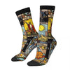 Hip Hop Retro the Major Arcana of Tarot Crazy Men'S Compression Socks Unisex Moon Harajuku Seamless Printed Funny Crew Sock