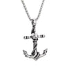 Punk Rock Newest Skull Anchor Pendant 316L Stainless Steel Biker Cool Ghost Skull Pendant for Man Gift OSDZ060