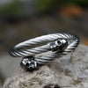 2022 NEW Men'S 316L Stainless Steel Bracelet Classic Double Skull Head Adjustable Punk Biker Bracelet Jewelry Free Shipping