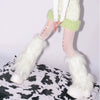 Furry Leg Warmers Y2K Goth White Faux Fur Leg Warmers Boot Covers Lady Cute Jk Knee-Length Hipster Warm Sock Fashion Socks