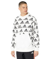 adidas Mens Essentials Brandlove Hoodie White Medium